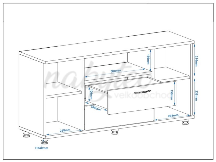 Televizní stolek BORNEO
