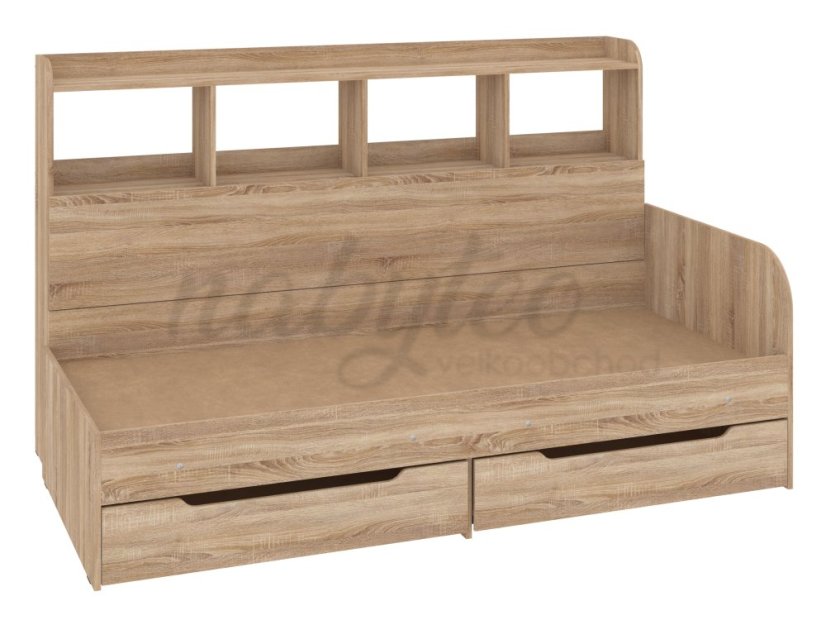 Dětská postel SONYA-6, 80 x 190 cm, se zásuvkami a regály