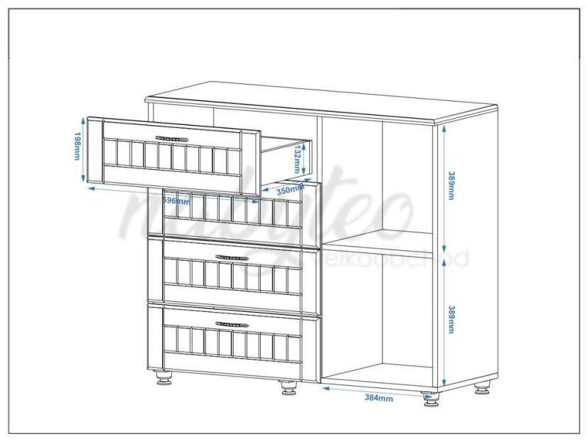 Komoda K-4+1 MDF