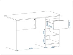 Psací stůl OLIVER pravý "NEW SYSTEM"
