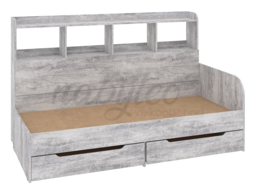 Dětská postel SONYA-6, 80 x 190 cm, se zásuvkami a regály