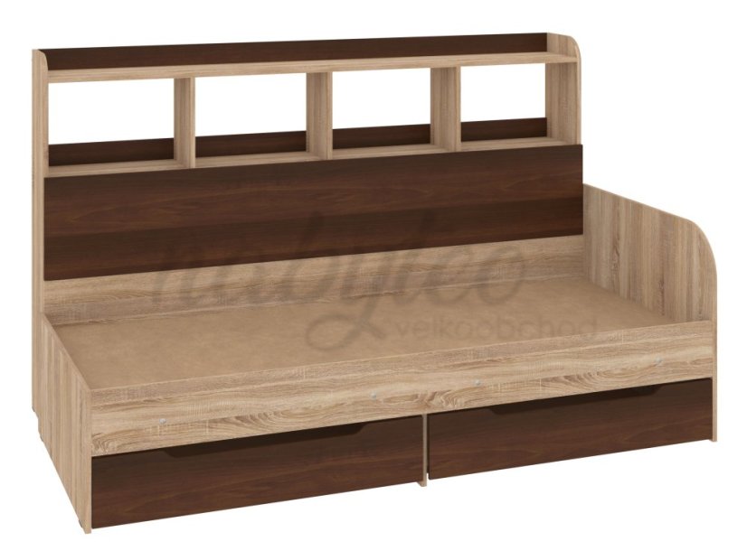 Dětská postel SONYA-6, 80 x 190 cm, se zásuvkami a regály