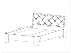 Postel, 140 x 200 cm "MONIKA"