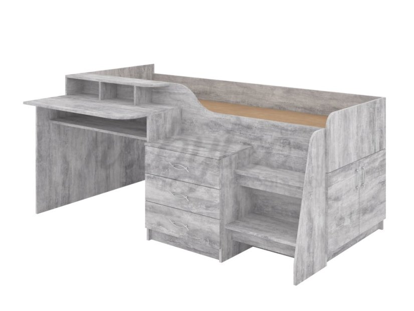 Patrová postel SPEYS, 90 x 200 cm, s psacím stolem a komodou