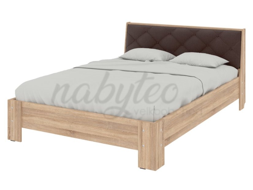 Ліжко 140 Моніка сонома+коричневий premium