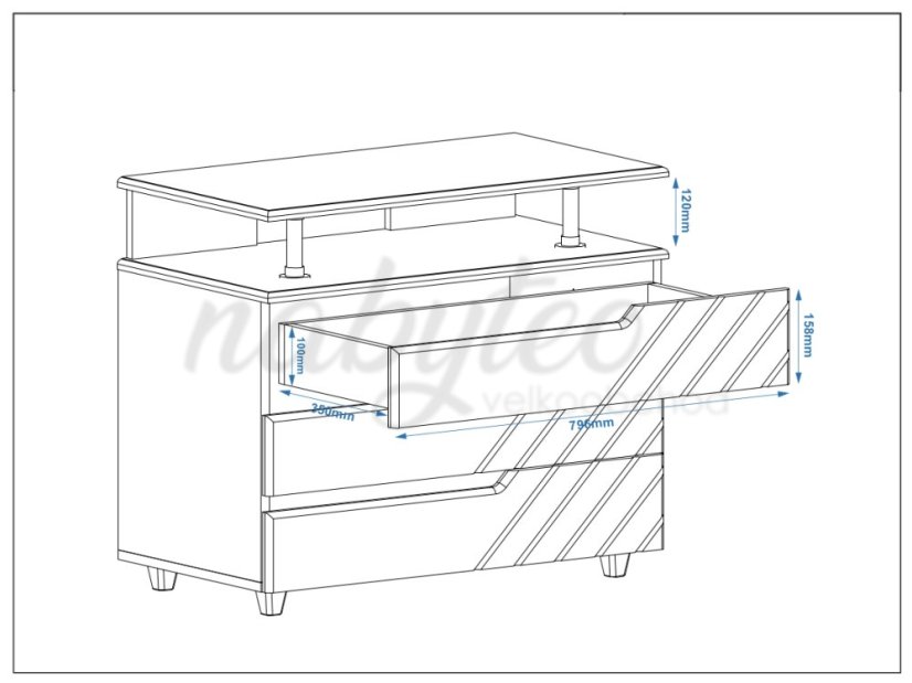 Komoda K-3 MDF