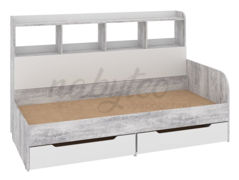 Dětská postel SONYA-6, 80 x 190 cm, se zásuvkami a regály