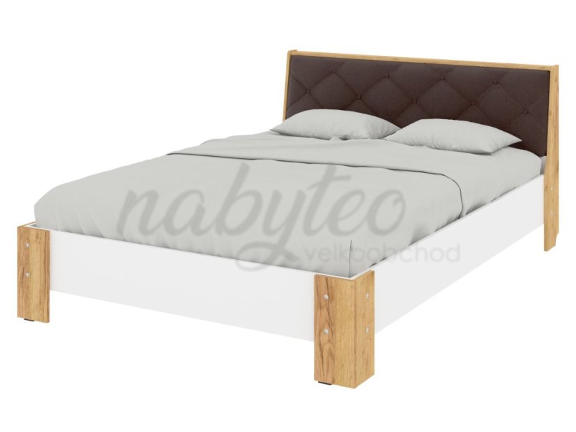 Ліжко 140 Моніка тахо+білий+коричневий premium