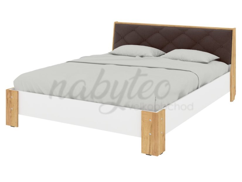 Ліжко 160 Моніка тахо+білий+коричневий premium