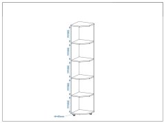 Regál KONZOLE 35 policový rohový