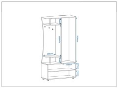 Předsíňová stěna VIZIT MDF