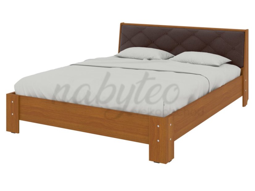 Ліжко 160 Моніка лісовий горіх+коричневий premium