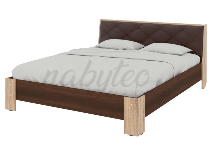 Ліжко 160 Моніка сонома+горіх+коричневий premium