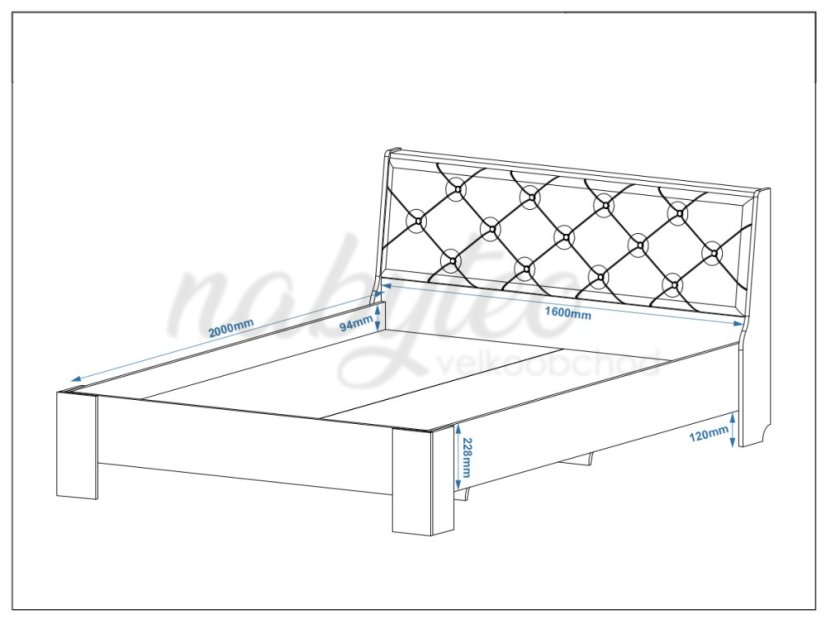 Postel, 160 x 200 cm "MONIKA"