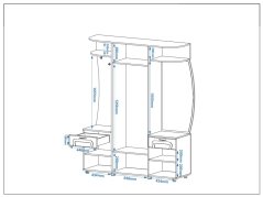 Předsíňová stěna BRIZ MDF