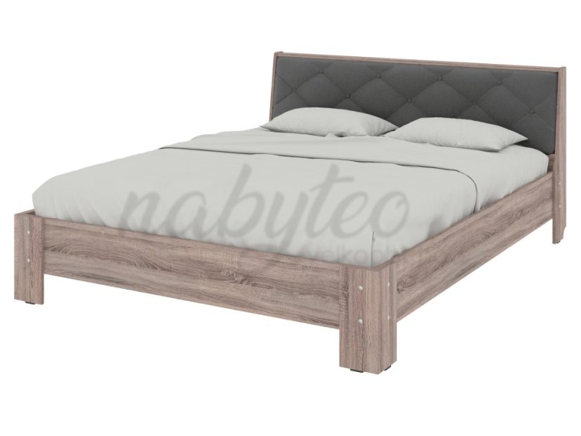 Ліжко 160 Моніка трюфель+сірий premium