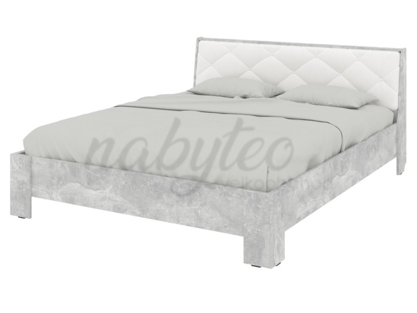 Ліжко 160 Моніка бетон+білий premium