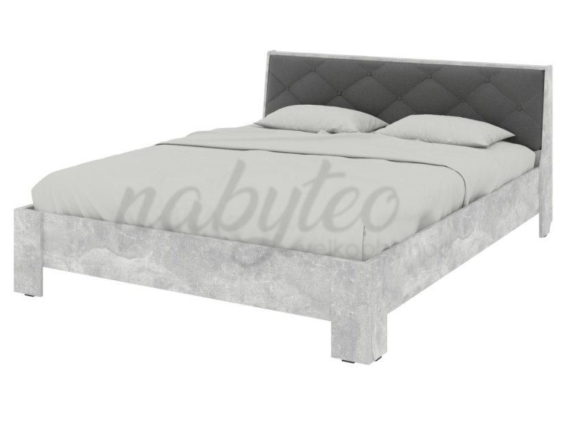 Ліжко 160 Моніка бетон+сірий premium