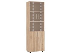 Regál SD-02 policový s dvířky a vitrínou