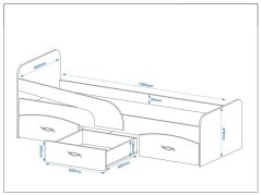 Dětská postel MILKA, 80 x 190 cm, se zábranou