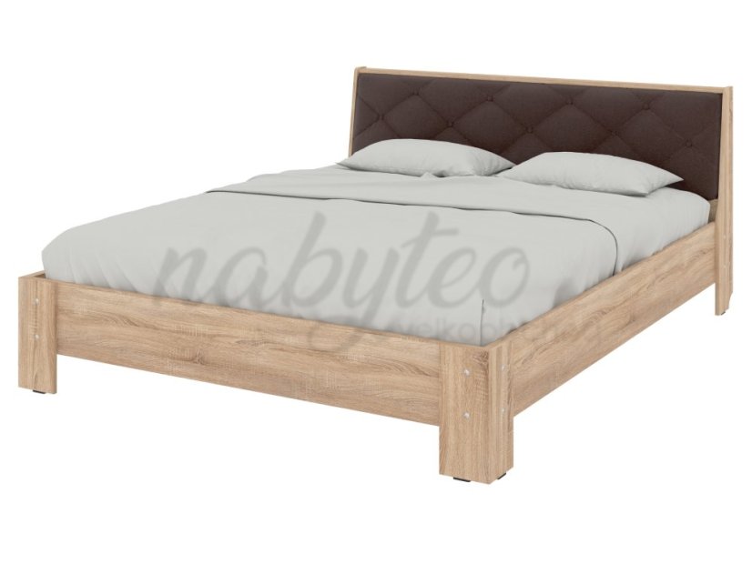 Ліжко 160 Моніка сонома+коричневий premium
