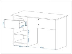 Psací stůl OLIVER levý "NEW SYSTEM"