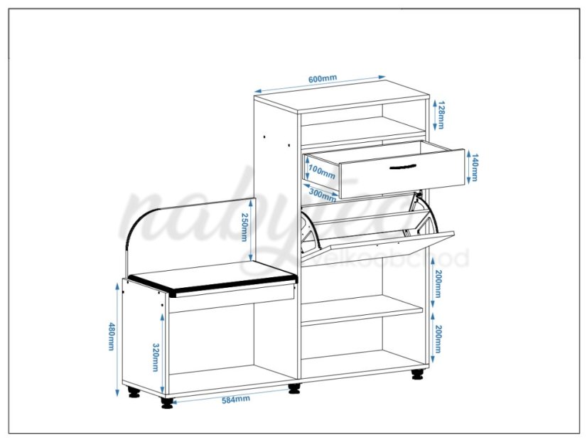 Botník B-05 se sedákem