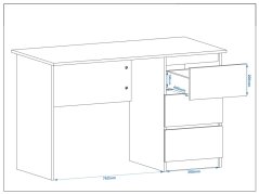 Psací stůl STORI pravý "NEW SYSTEM"