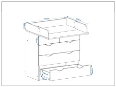 Přebalovací komoda K-3+3